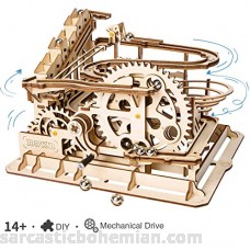 ROKR Marble Run Wooden Model Kits Hand Cranked 3D Wooden Puzzle Mechanical Model Kits with Balls for Teens and AdultsWaterwheel Coaster Waterwheel Coaster B07P17N45H